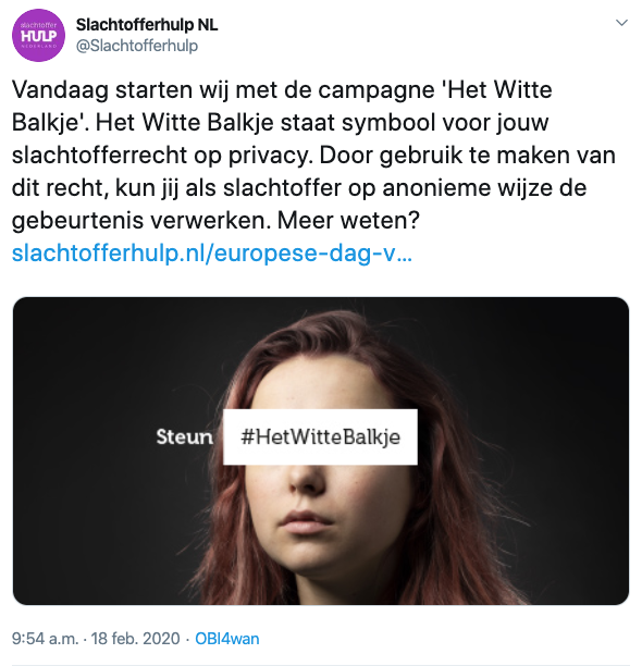 Screenshot twitterfeed Slachtofferhulp.nl